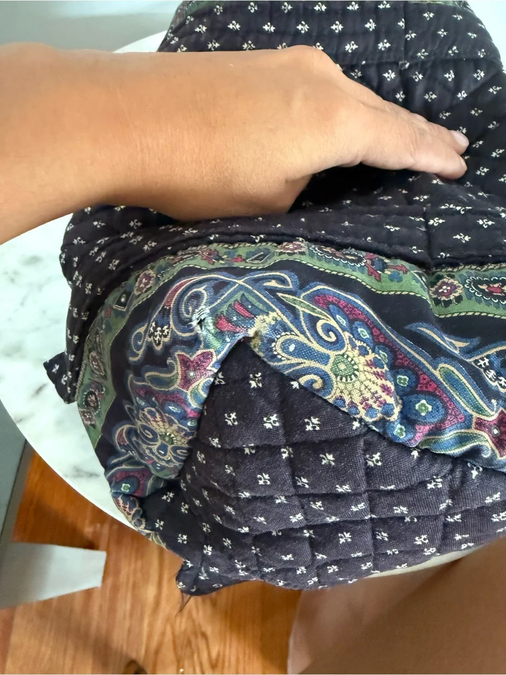 Rare VTG Vera Bradley INDIANA 1990 Black Iconic Small Duffle Purse Made USA
